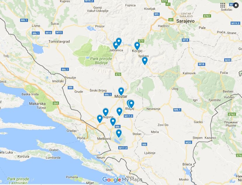 mapa Bosna